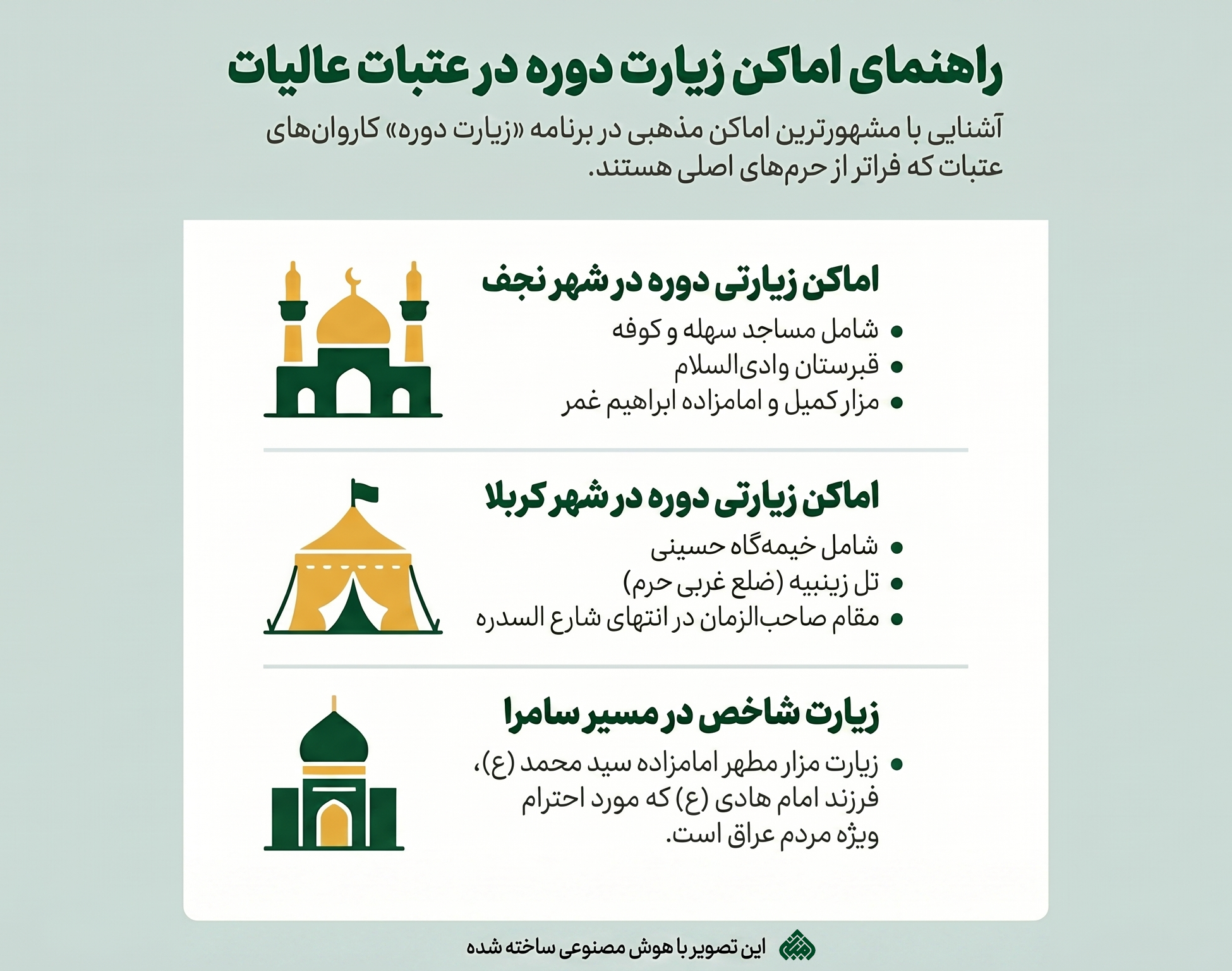 لیستی از برنامه زیارت دوره کاروان های کربلا حج و زیارت