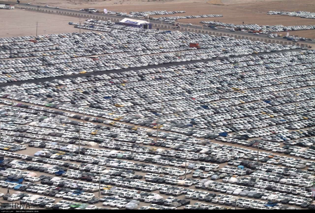 تصاویر هوایی از پارکینگ بزرگ اربعین مهران