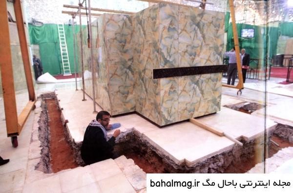 محل قبر امام حسین (ع) در حال تعمیر محیط